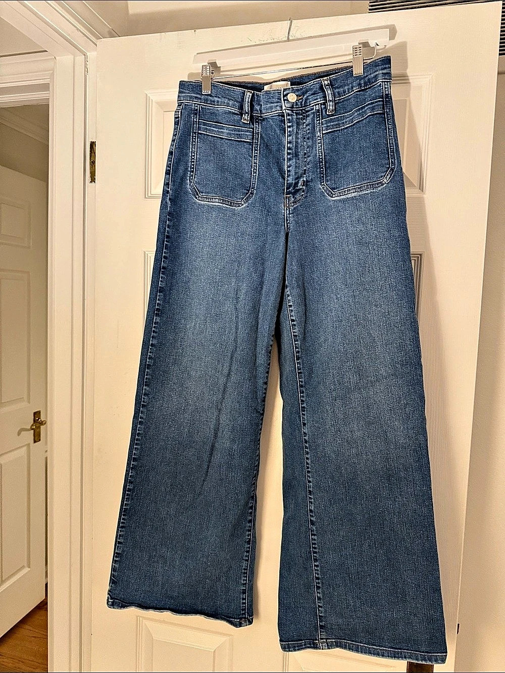 FRAME The Modern Pocket Wide Leg Jeans Blue Waist 30